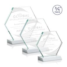 Pickering White Polygon Crystal Award - Awards and Trophies