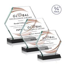 Pickering Full Color Black Polygon Crystal Award - Awards and Trophies