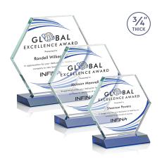 Pickering Full Color Blue Polygon Crystal Award - Awards and Trophies