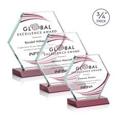 Pickering Full Color Red Polygon Crystal Award - Awards and Trophies