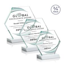 Pickering Full Color White Polygon Crystal Award - Crystal Awards