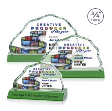 Highbridge Full Color Green Crystal Award - Awards and Trophies