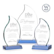 Croydon Sky Blue Flame Crystal Award - Awards and Trophies