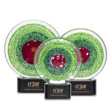 On Target Circle on Black Base Glass Award - Awards and Trophies