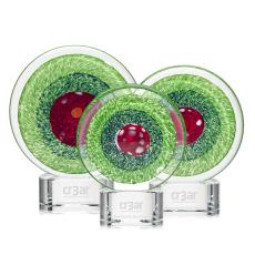 On Target Circle on Clear Base Glass Award - Awards and Trophies