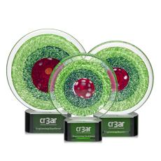 On Target Circle on Green Base Glass Award - Awards and Trophies