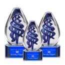 Expedia Blue on Paragon Base Tear Drop Glass Award