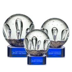Serendipity Blue on Paragon Base Globe Glass Award - Awards and Trophies