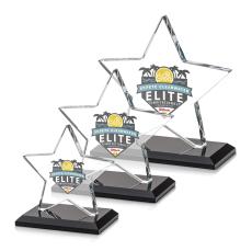 Sudbury Full Color Black Star Crystal Award - Awards and Trophies