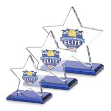 Sudbury Full Color Blue Star Crystal Award - Awards and Trophies
