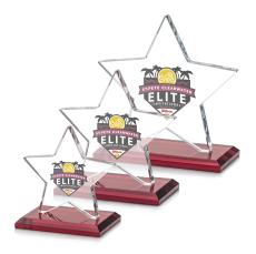 Sudbury Full Color Red Star Crystal Award - Awards and Trophies