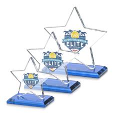 Sudbury Full Color Sky Blue Star Crystal Award - Awards and Trophies