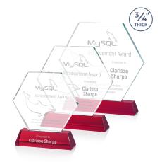 Ralston Red Polygon Crystal Award - Crystal Awards