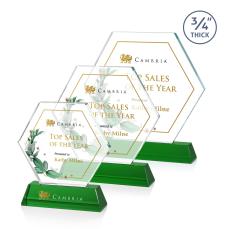 Ralston Full Color Green Polygon Crystal Award - Awards and Trophies