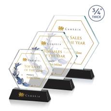 Ralston Full Color Black Polygon Crystal Award - Crystal Awards