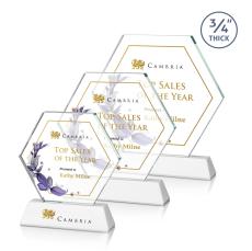 Ralston Full Color White Polygon Crystal Award - Awards and Trophies