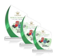 Wadebridge Full Color Green Peaks Crystal Award - Full Color Imprint