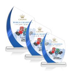 Wadebridge Full Color  Blue Peaks Crystal Award - Crystal Awards