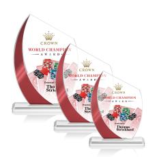 Wadebridge Full Color Red Peaks Crystal Award - Full Color Imprint