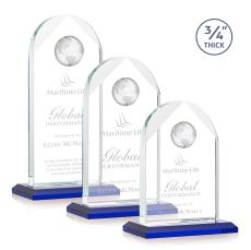 Blake Blue Globe Crystal Award - Awards and Trophies