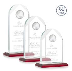 Blake Red Globe Crystal Award - Crystal Awards