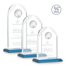 Blake Sky Blue Globe Crystal Award - Crystal Awards