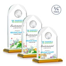 Blake Full Color Amber Globe Crystal Award - Awards and Trophies