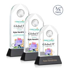 Blake Full Color Black on Newhaven Globe Crystal Award - Awards and Trophies