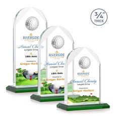 Blake Golf Full Color Green Globe Crystal Award - Awards and Trophies