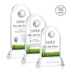 Blake Golf on Newhaven Full Color Starfire Globe Crystal Award - Golf Awards