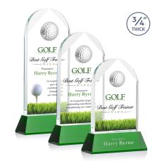 Blake Golf on Newhaven Full Color Green Globe Crystal Award - Awards and Trophies