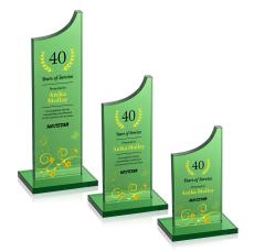 Berratini  Full Color Green Peaks Crystal Award - Full Color Imprint