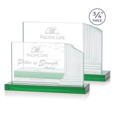 Colliseum Green Rectangle Crystal Award - Awards and Trophies