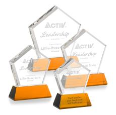 Genosee Amber on Base Polygon Crystal Award - Awards and Trophies