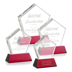 Genosee Red on Base Polygon Crystal Award - Awards and Trophies