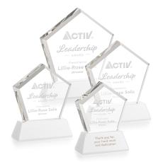 Genosee White on Base Polygon Crystal Award - Awards and Trophies
