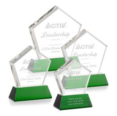 Genosee Green on Base Polygon Crystal Award - Awards and Trophies