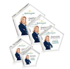 Genosee Full Color Polygon Crystal Award - Full Color Imprint