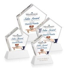 Genosee Full Color Whiteon Base Polygon Crystal Award - Full Color Imprint
