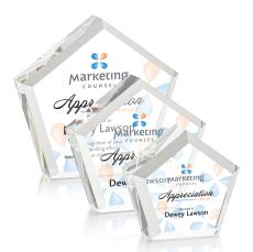 Genosee Full Color Desktop Polygon Crystal Award - Full Color Imprint