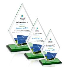 Tuscany Full Color Green Diamond Crystal Award - Full Color Imprint