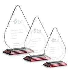 Glenhazel Rosewood Tear Drop Crystal Award - Awards and Trophies