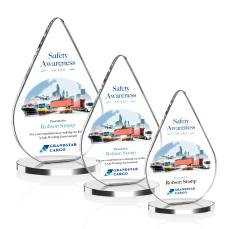 Glenhazel Full Color Clear Tear Drop Crystal Award - Full Color Imprint