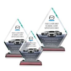 Canton Full Color Rosewood Diamond Crystal Award - Full Color Imprint