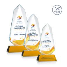 Sheridan  Full Color Amber on Newhaven Unique Crystal Award - Full Color Imprint