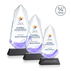 Sheridan Full Color Black on Newhaven Unique Crystal Award - Full Color Imprint