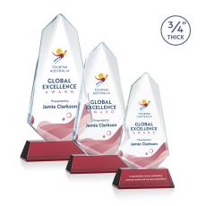 Sheridan Full Color Red on Newhaven Unique Crystal Award - Full Color Imprint