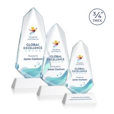 Sheridan Full Color White on Newhaven Unique Crystal Award - Full Color Imprint