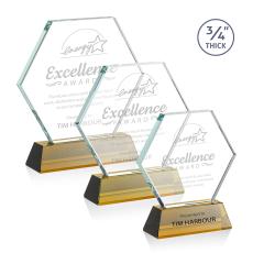Pickering Amber on Newhaven Polygon Crystal Award - Awards and Trophies