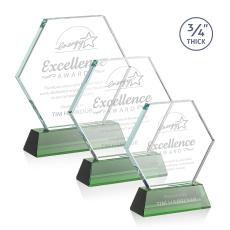 Pickering Green on Newhaven Polygon Crystal Award - Awards and Trophies